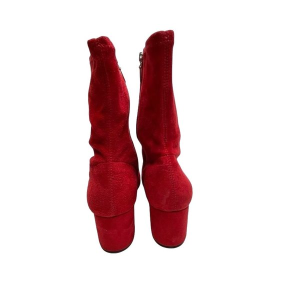 NIB SCHUTZ WOMENS LUPE SCARLET RED SUEDE BOOTS SZ 9.5 - Picture 5 of 13